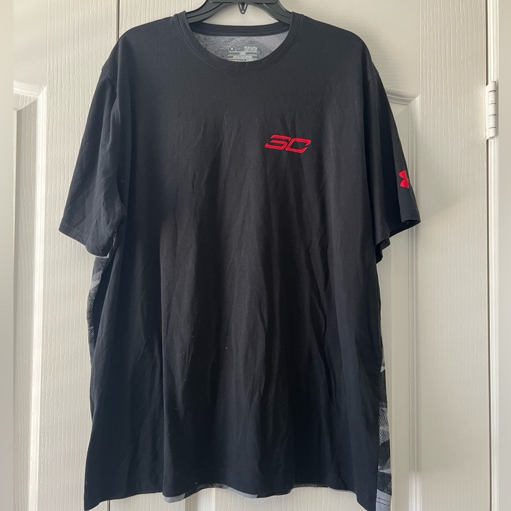 Under Armour Men's Black Tee with Red Accents